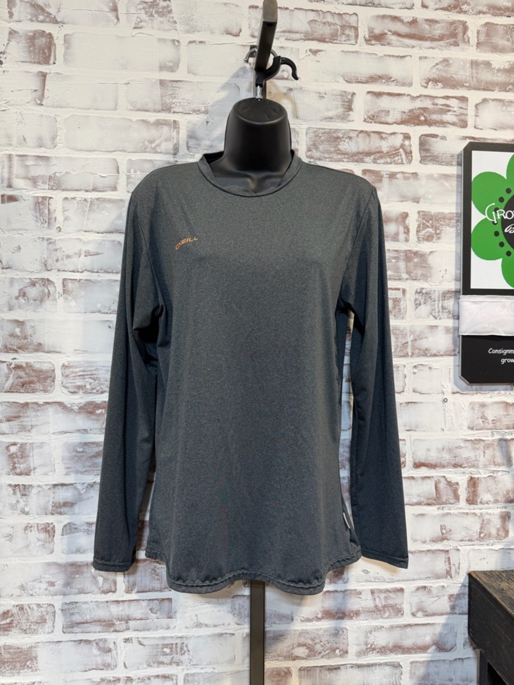 O’Neill Charcoal Gray Performance Long Sleeve Top UV 50+